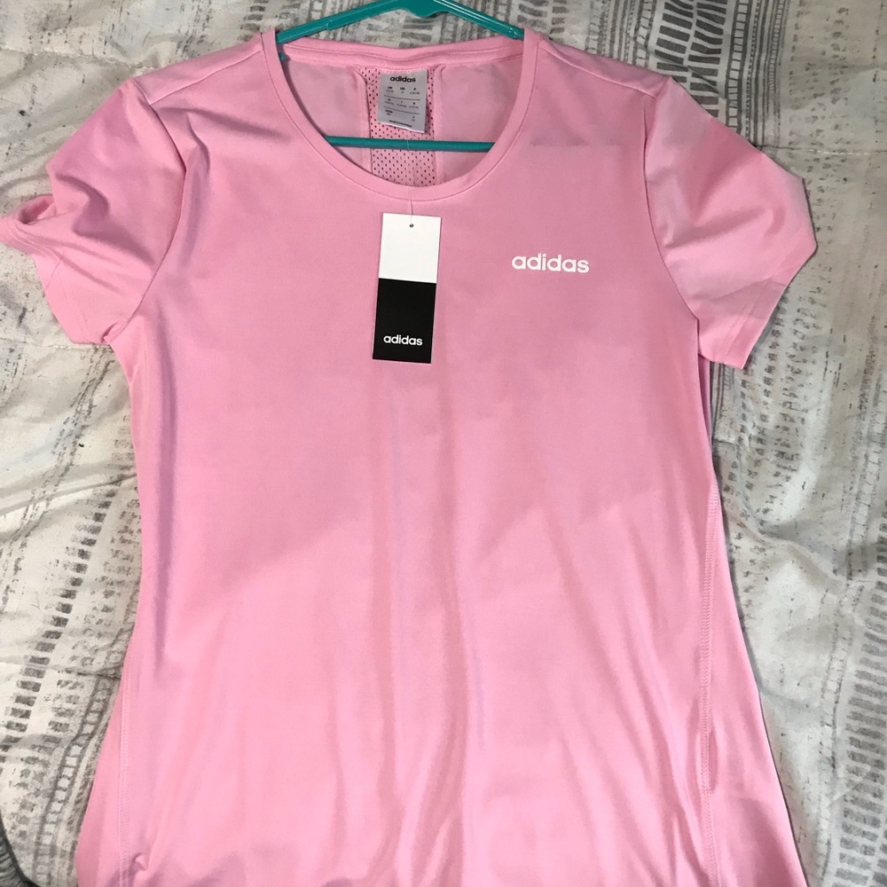 NWT baby pink adidas shirt